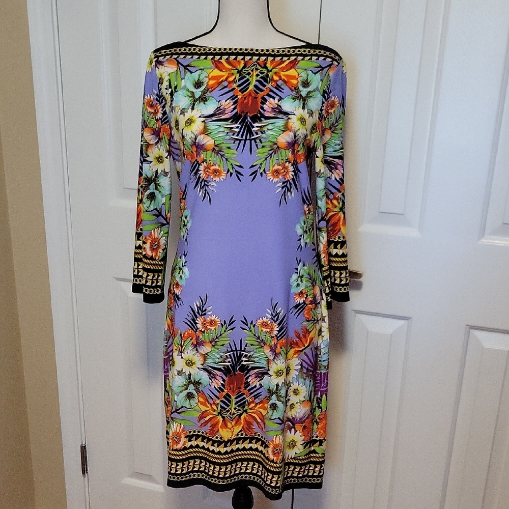 ECI Multicolor Floral Long Sleeve Dress